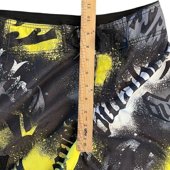 Billabong Mens Boardshorts Printed Mid Length Yellow Black Size 30 - Picture 5 of 7